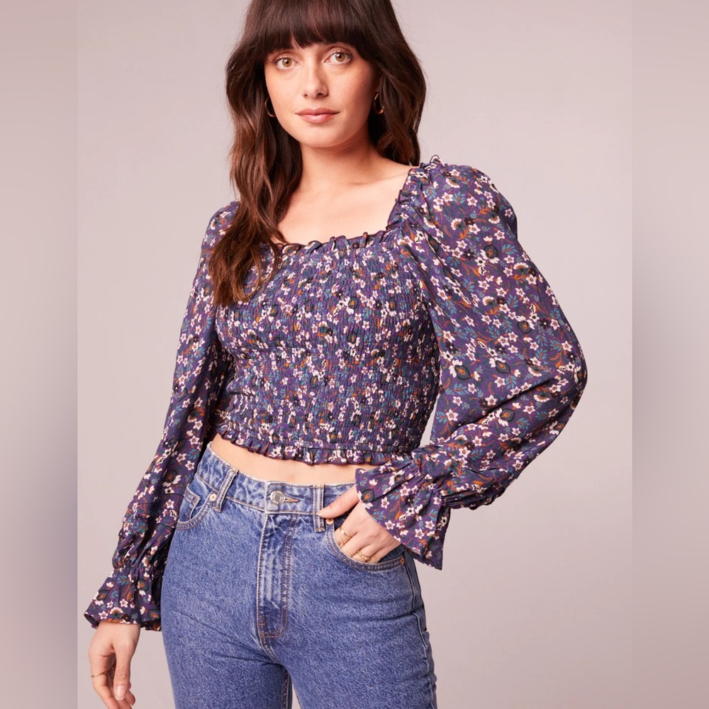Floral Smocked Blouse - Multicolor